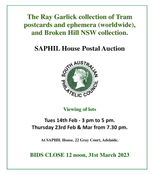 Ray Garlick Postcard Collection Auction, poster, 2023